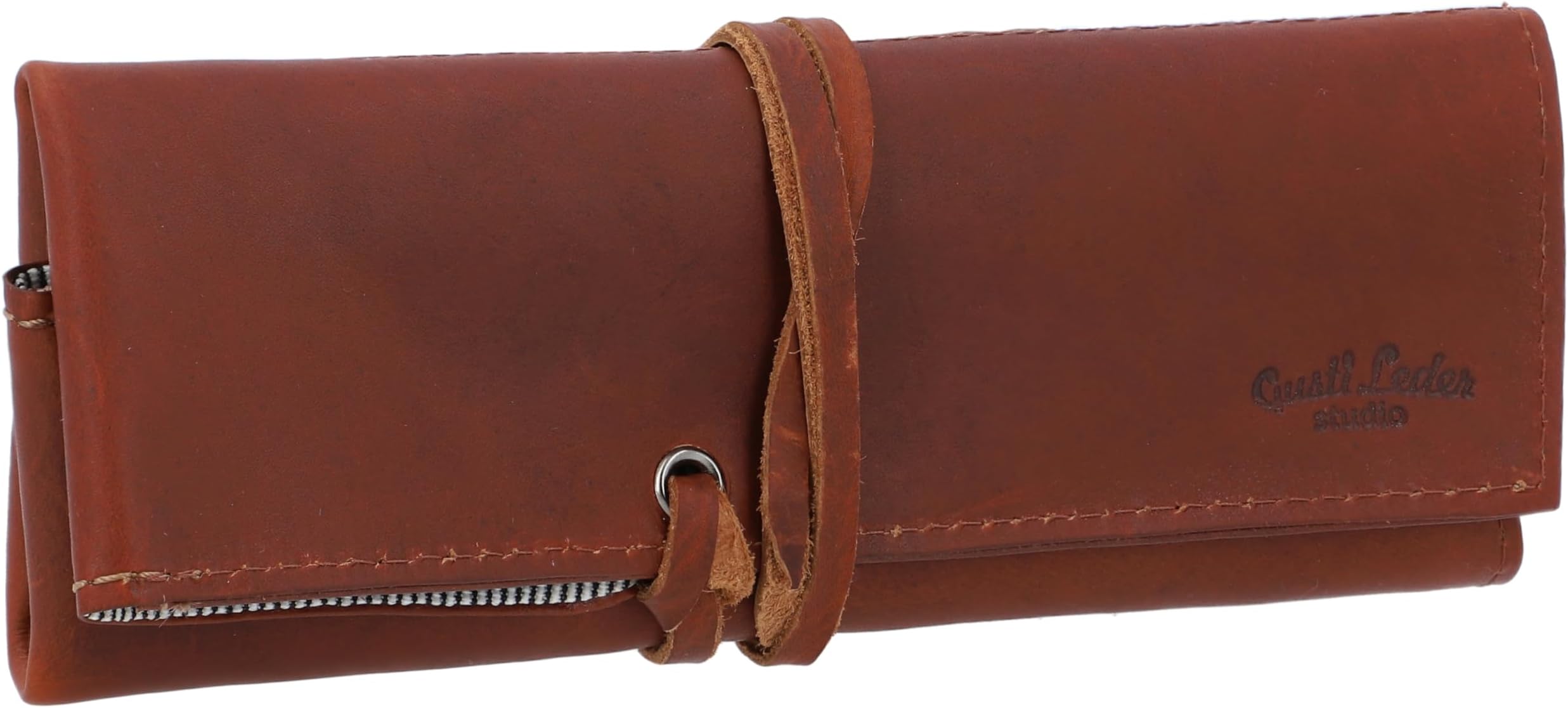 Astuccio Occhiali Rigido Uomo Marrone - Effetto Pelle Con Chiusura Magnetica E Panno In Microfibra