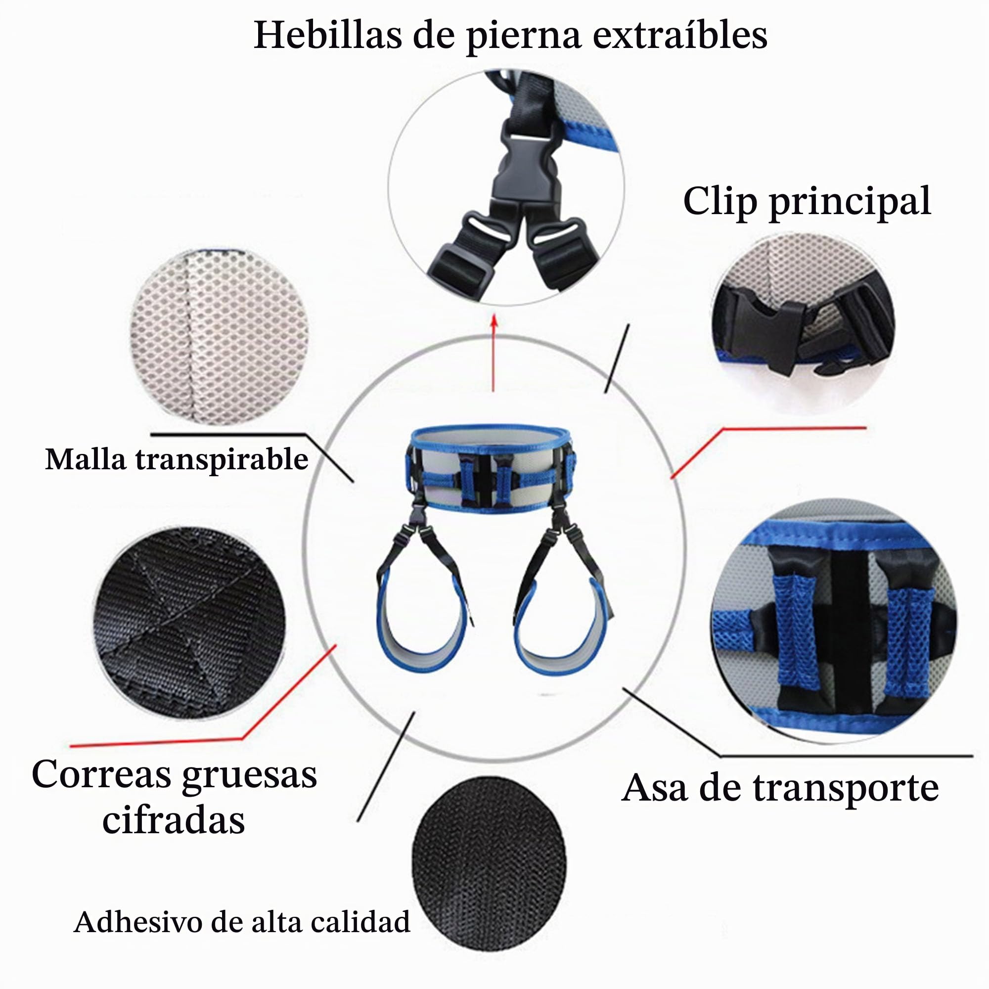 CinturóN De Transferencia Para Personas Mayores CinturóN De Transferencia Acolchado Suave Con Asas Eslinga De Transferencia Para Personas Mayores Ayuda De ElevacióN ErgonóMica Eslinga (#1)
