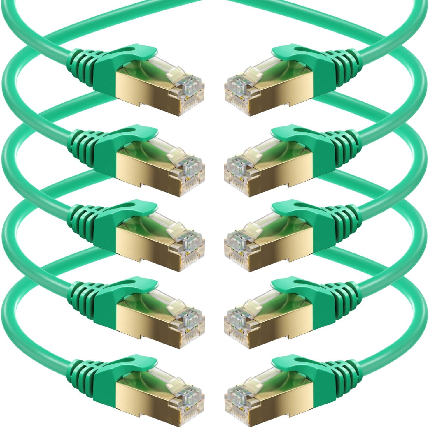 Cat7 Cable 3FT (10PK) RJ45 Connector High Speed Double Shielded STP