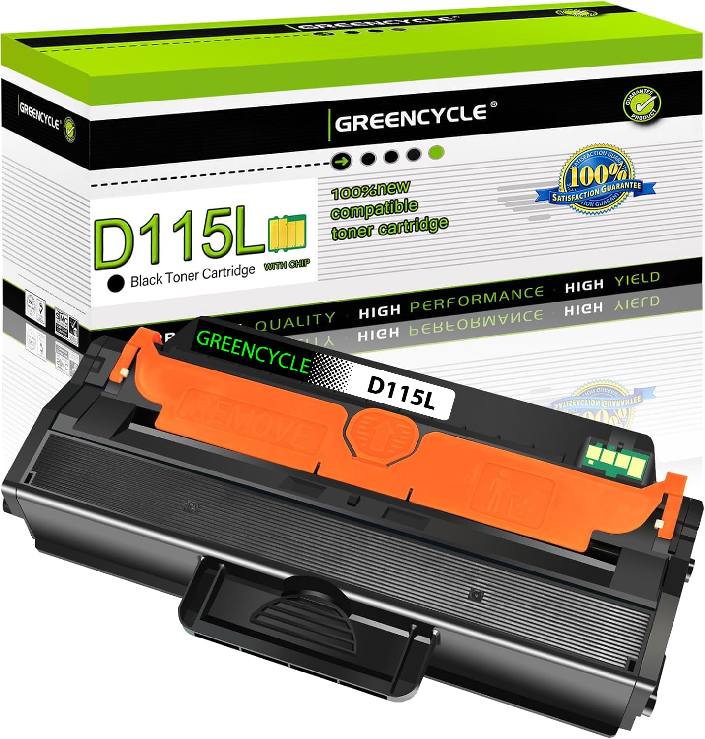greencycle MLT-D115L D115L Black Toner Cartridge Replacement Compatible for Samsung SL-M2880FW SL-M2830DW SL-M2880XAC SL-M2870FW SL-M2830DW Xpress M2820 M2870 Laser Printer(1 Pack)
