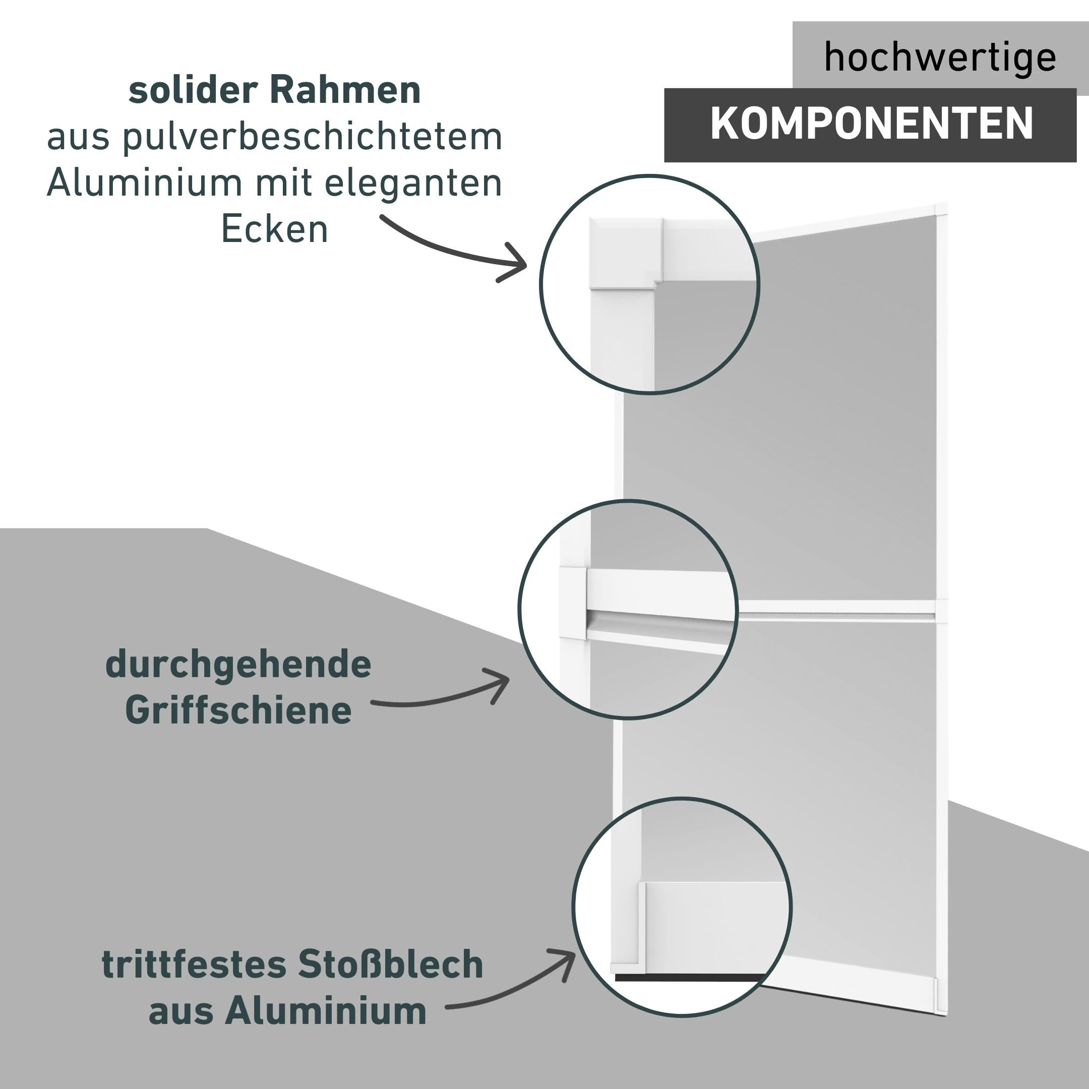 Windhager Insektenschutz Spannrahmen-Tür Expert Fliegengitter Alurahmen für Türen, 100 x 210 cm, weiß