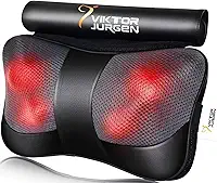VIKTOR JURGEN Massageador de costas para o dia das mães, massageador Shiatsu para pescoço e ombro, travesseiro de massagem com presentes de relaxamento de calor para mulheres/homens/pai/mãe/dia dos