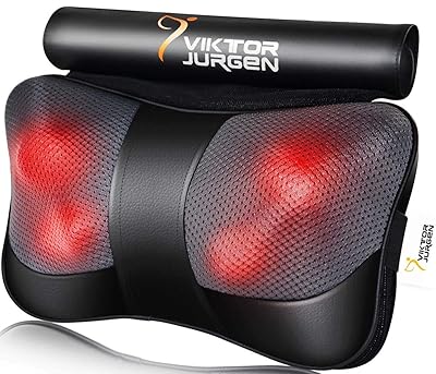 VIKTOR JURGEN Christmas Back Massager Gifts, Shiatsu Kneading Massager for Neck and Shoulder, Massage Pillow with Heat Relaxation Gifts for Women/Men/Dad/Mom/Fathers Day/Mothers Day