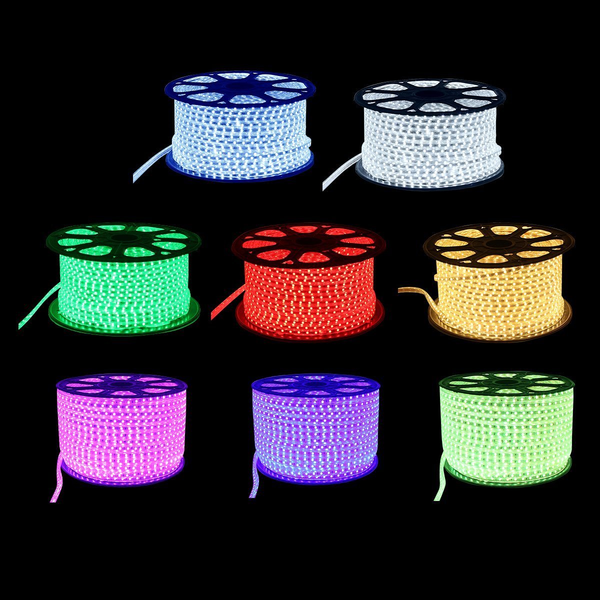 LEDUNI ® Tira de LED RGB 50M 7.2W/M AC 220V IP65 60LEDS/M Luminosidad 840LM/M Angulo 120 (RGB)