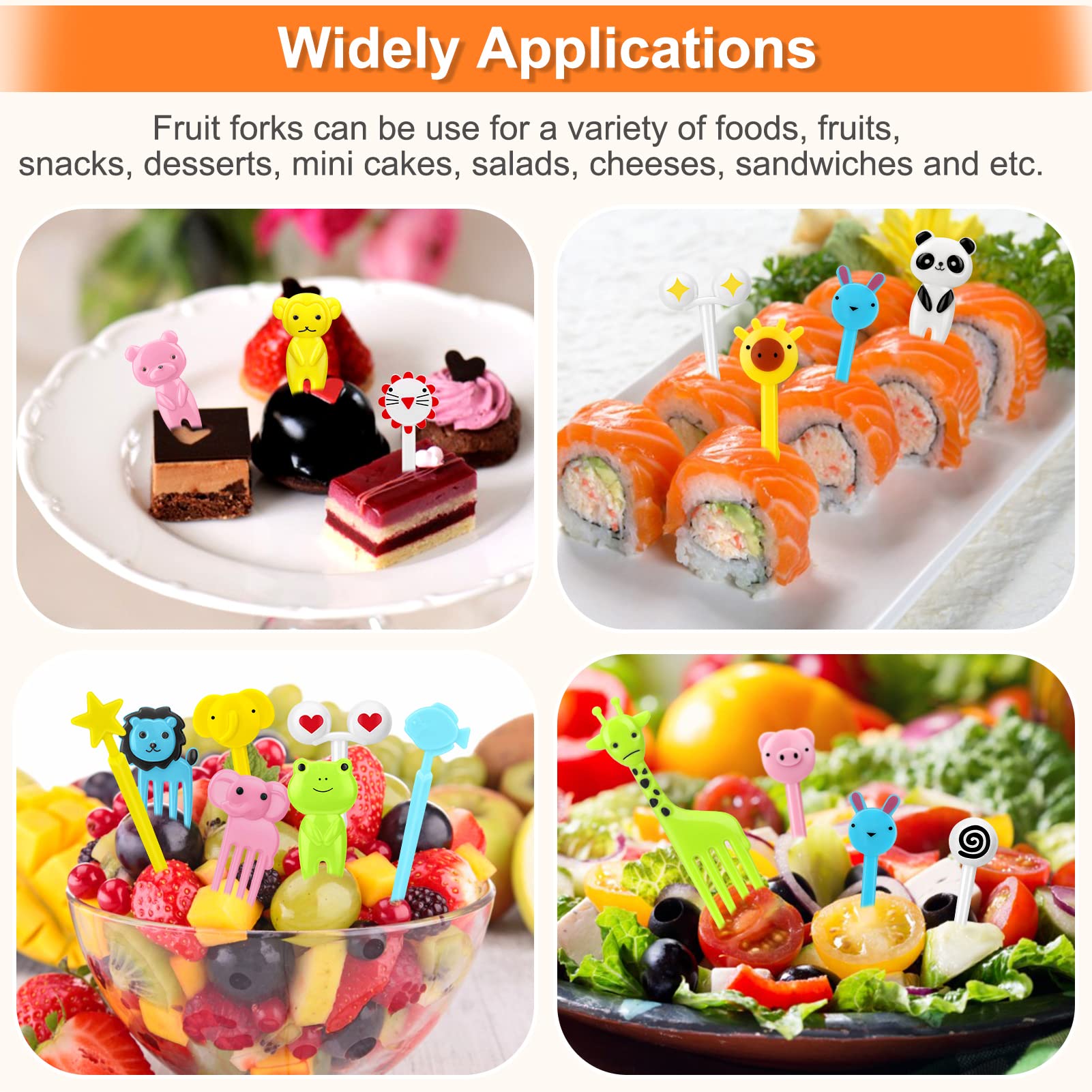 30 Stück Tierfutter Picks - Bunte Obstspieße Für Kinder Lunchbox & Party