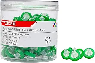 100pcs Syringe Filter,Syringe Lab Filters, PES (Polyethersulfone) 13mm Diameter 0.22μm Pore Size,Non Sterile Filtration,Green