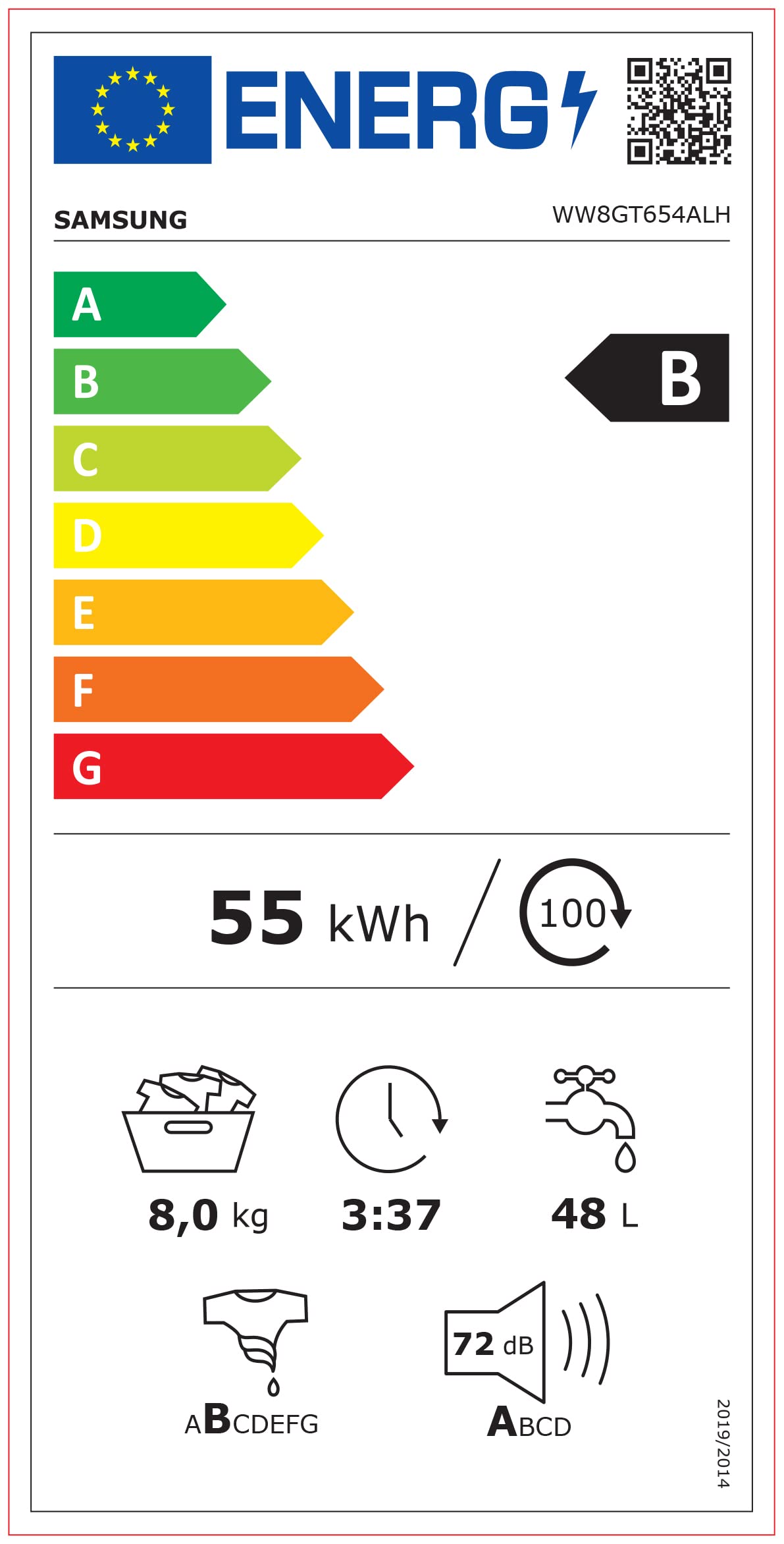 Samsung WW8GT654ALH/S2 Waschmaschine, 8 kg, 1400 U/min, Ecobubble, AddWash, WiFi-SmartControl, Hygiene-Dampfprogramm, Weiß