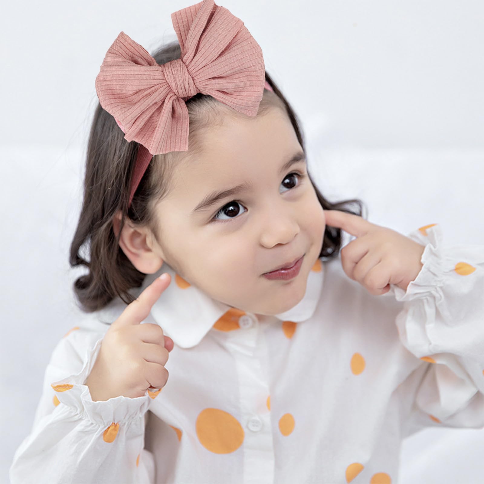 4 Pezzi Fasce Bambina Neonata,Fascia Neonato in Cotone,Elastica Fascette Per Capelli Per Fiocchi,Fascia Per Turbante,Accessori per Bambina Neonata 0-3 Anni(Rosa/Bianco/Beige/Pesca)