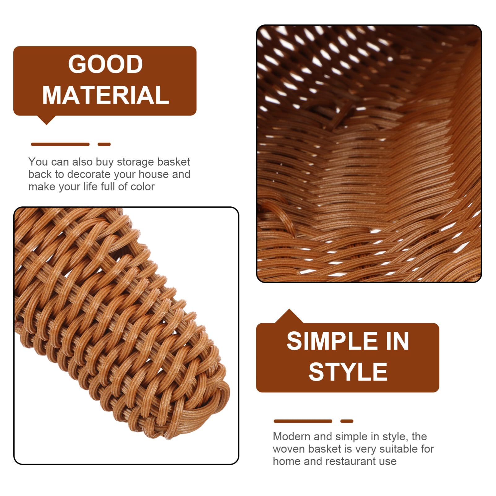 Cesta De Almacenamiento Tejida Forma De Cuerno De Buey Canasta Decorativa Para Pan y Aperitivos Diseño Artesanal