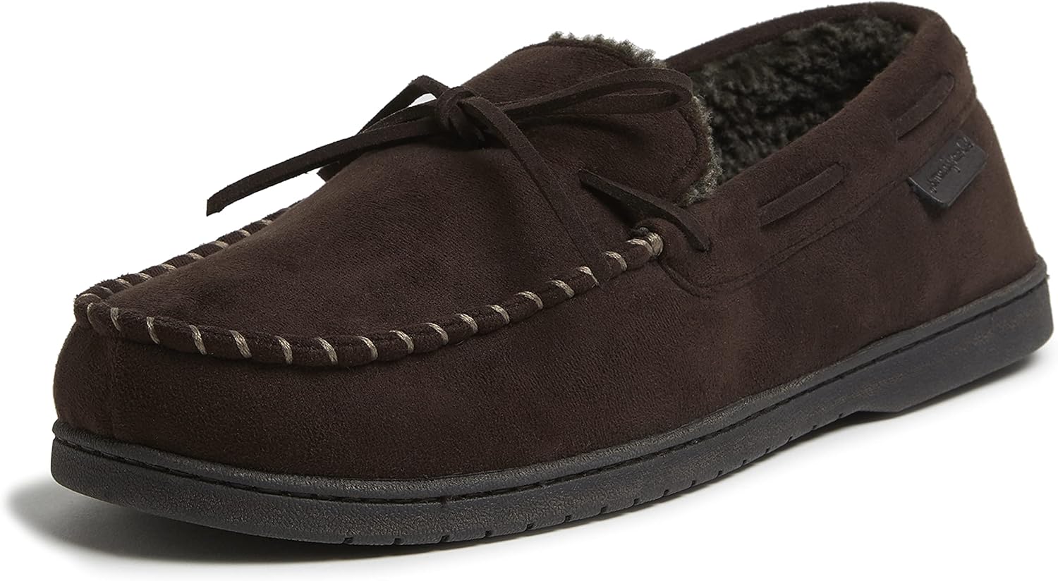 Men's Microsuede Moccasin with Tie Slipper
