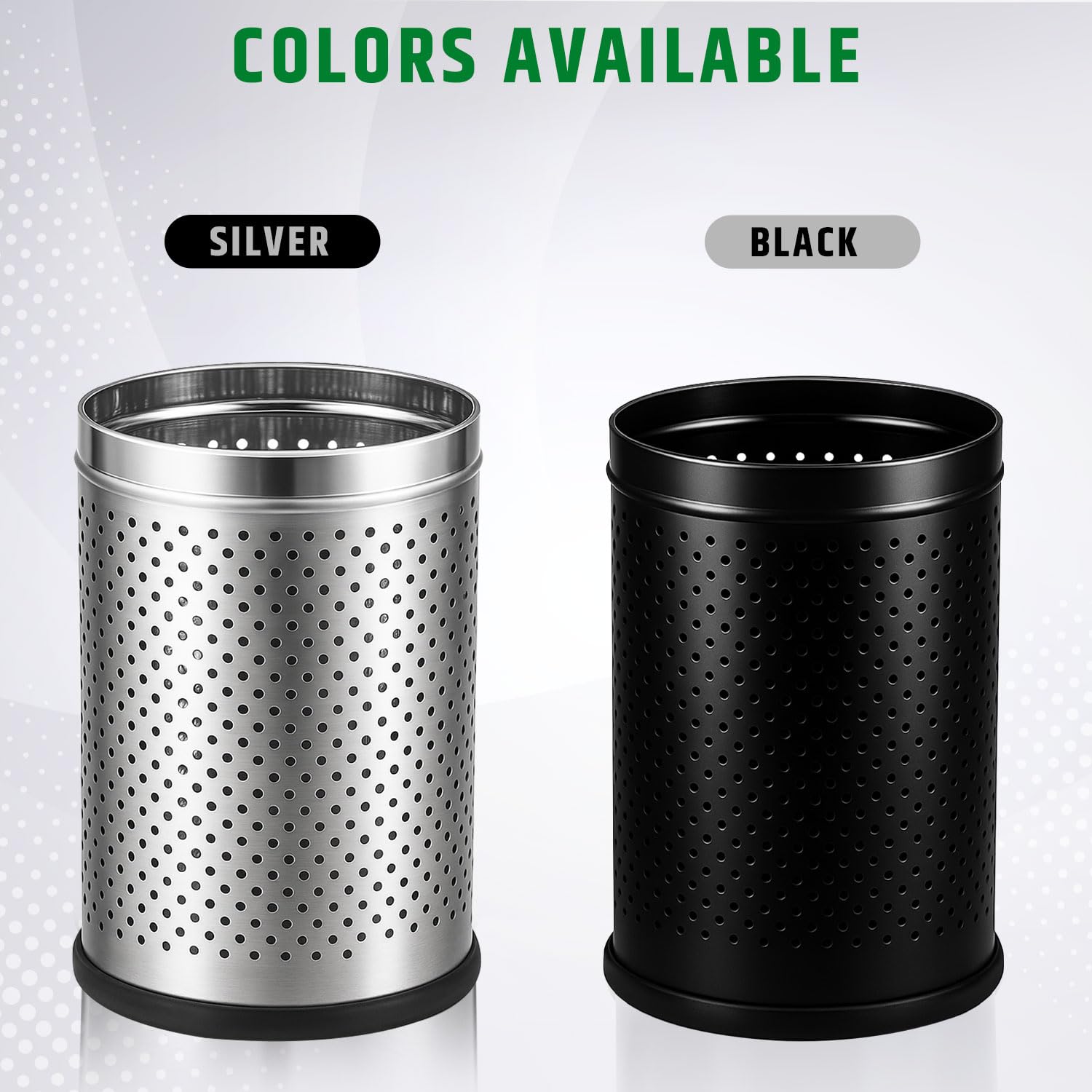 Stainless Steel Dustbin - 18L Open Top Trash Can -8