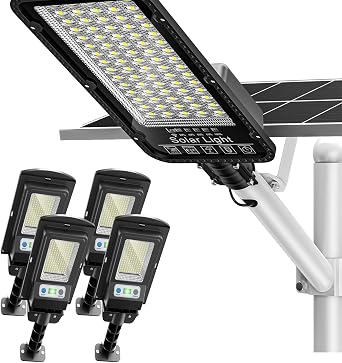 WYWNA 9800W Solar Street Lights Outdoor Waterproof + 4 PackSolar Lights Outdoor Waterproof