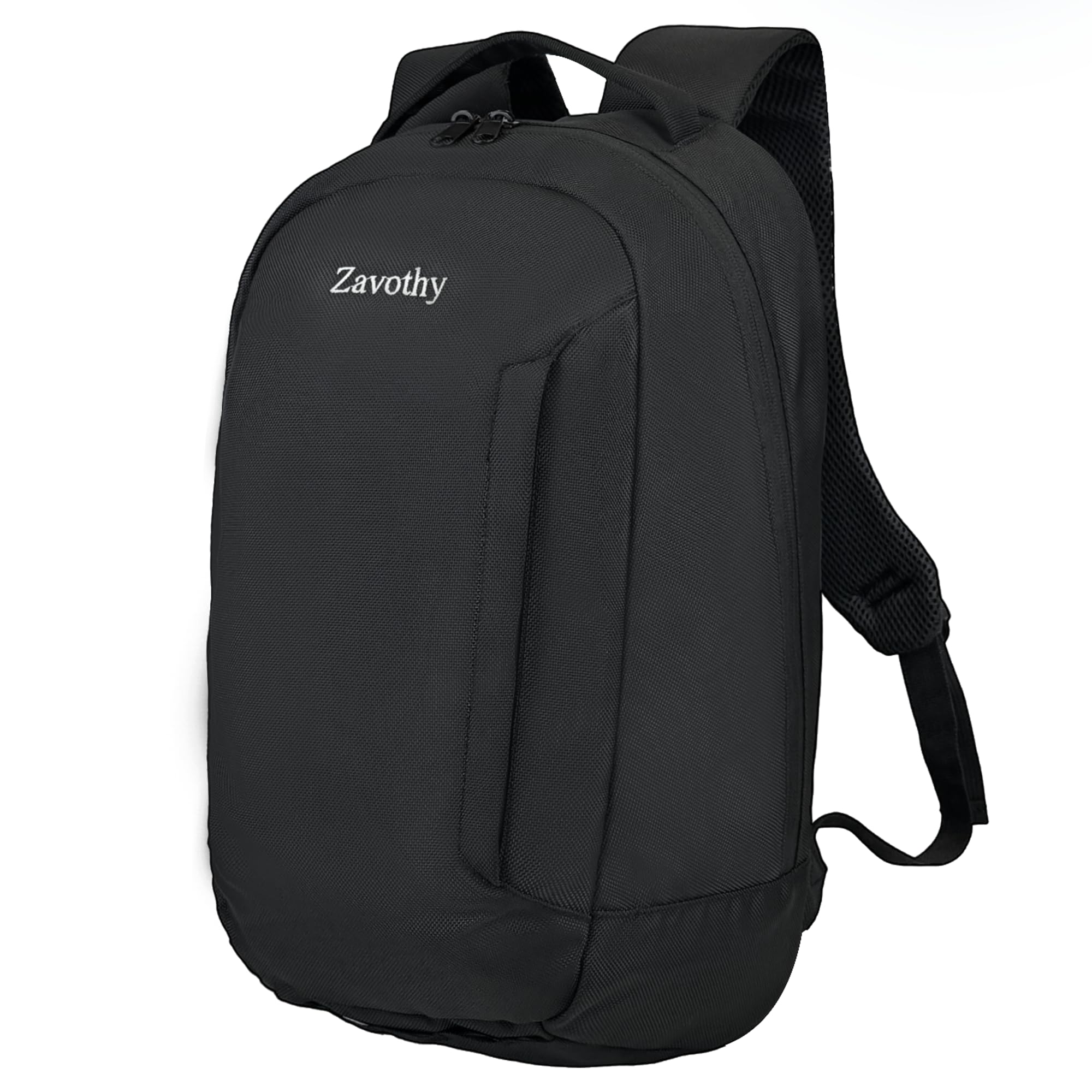 Zavothy Lightweight School Bag with Laptop Compartment, 15.6 inch Business Computer Backpack, Water-Resistant Small Daypack for Women and Men - Black