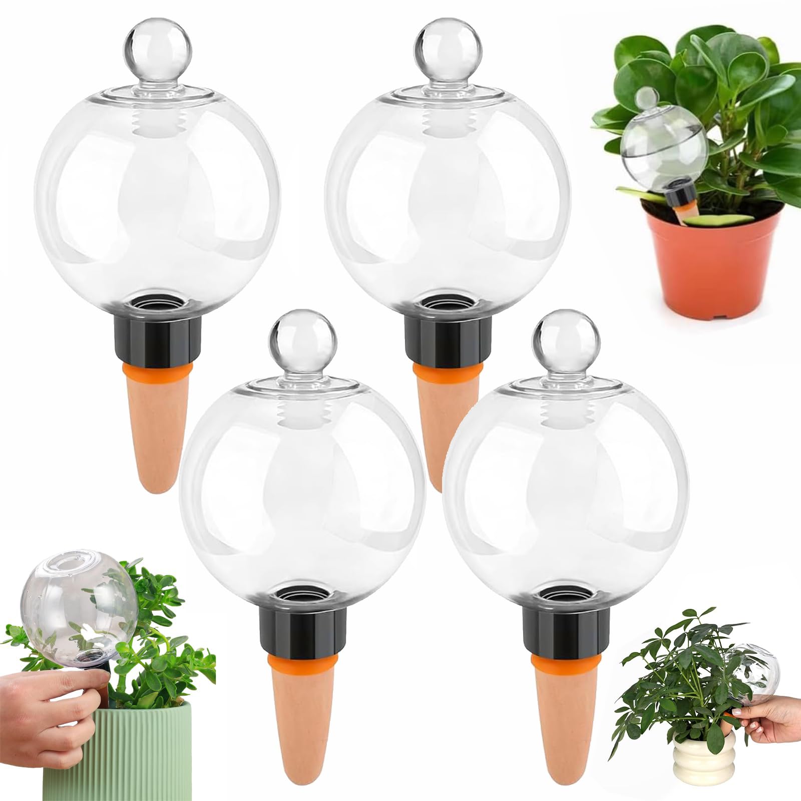 Norhogo 4PCS 500ml Ball Shaped Automatic Watering Device with Lid
