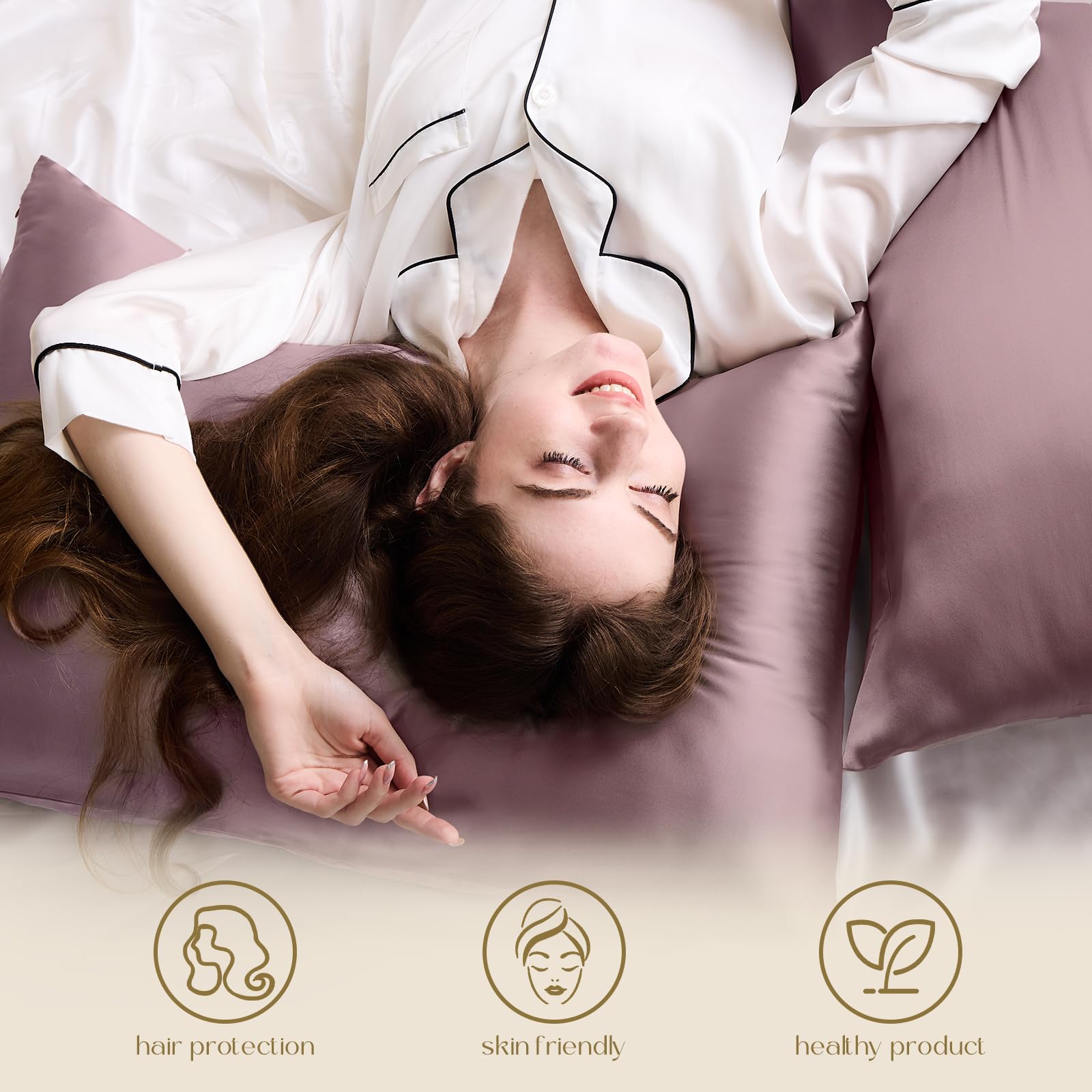 ZIMASILK Federa 100% Seta di gelso per capelli e pelle, Federa per cuscino in seta naturale da 19 momme, entrambi i lati sono realizzati in seta(1 pezzo, Viola, 50x75cm)