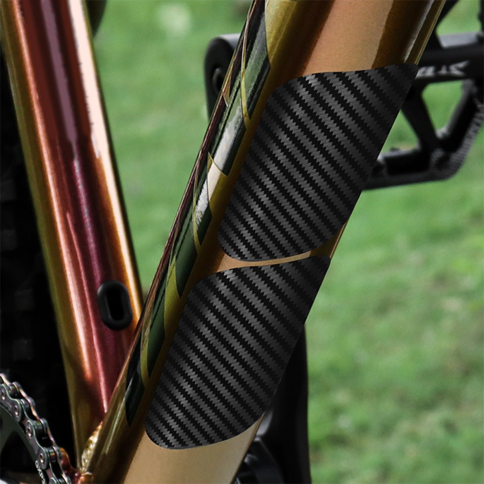 Film De Protection Cadre Vélo Film Protection Cadre Vélo Motif Carbone - PVC Anti-Rayures, Formes Ovales/Rectangulaires Protection Cadre Velo