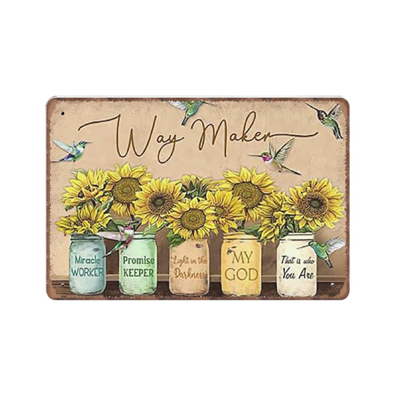 rayprint Flower Vase Way Maker New Ver Father's Day Mother's Day Tin Signs Retro Funny Metal Sign Vintage Poster Wall Art for Kitchen Garden Bathroom Farm Home Coffee Decor Tin Sign, 20x30 cm