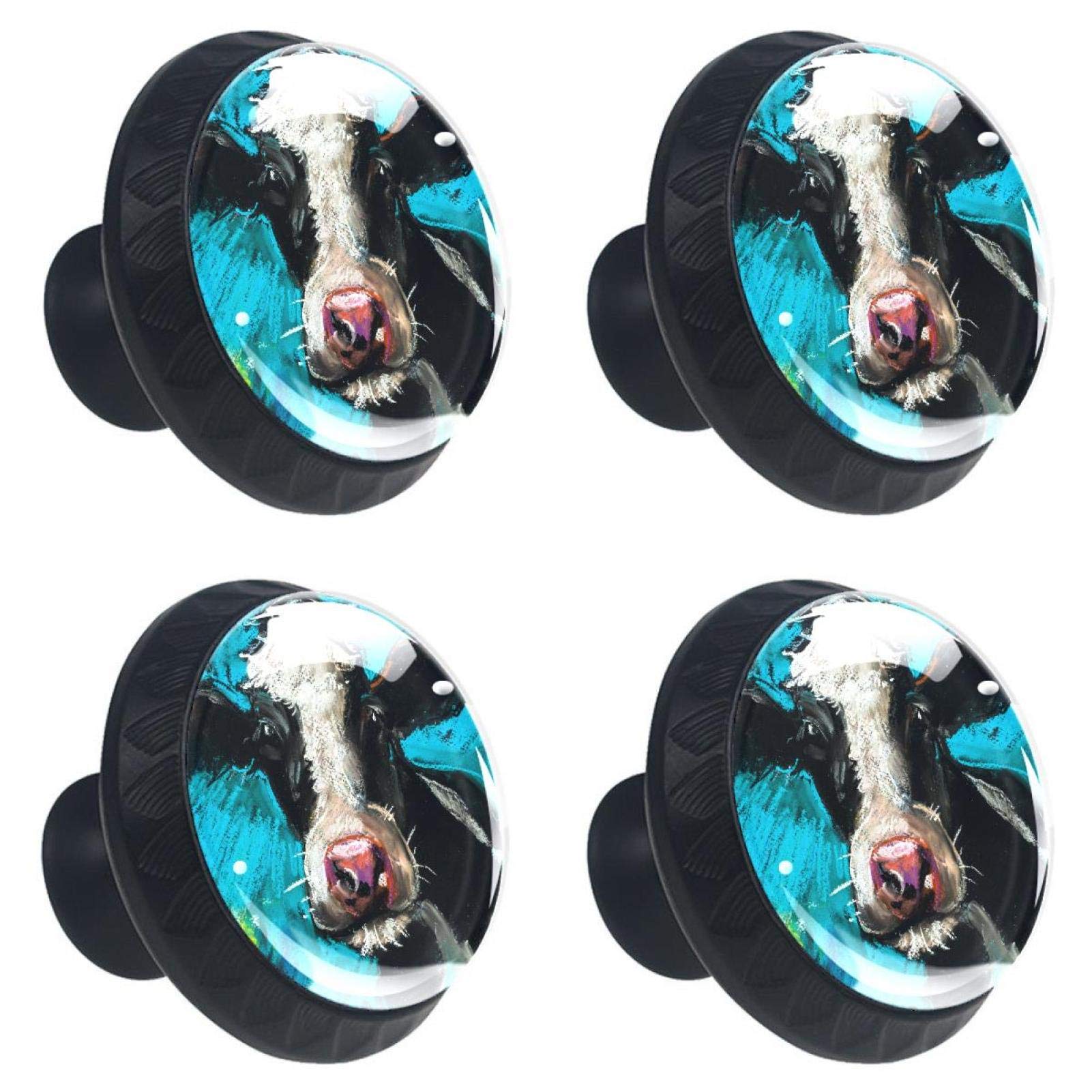 Poignée de meuble cuisine animaux de la ferme lot boutons verre pour buffet