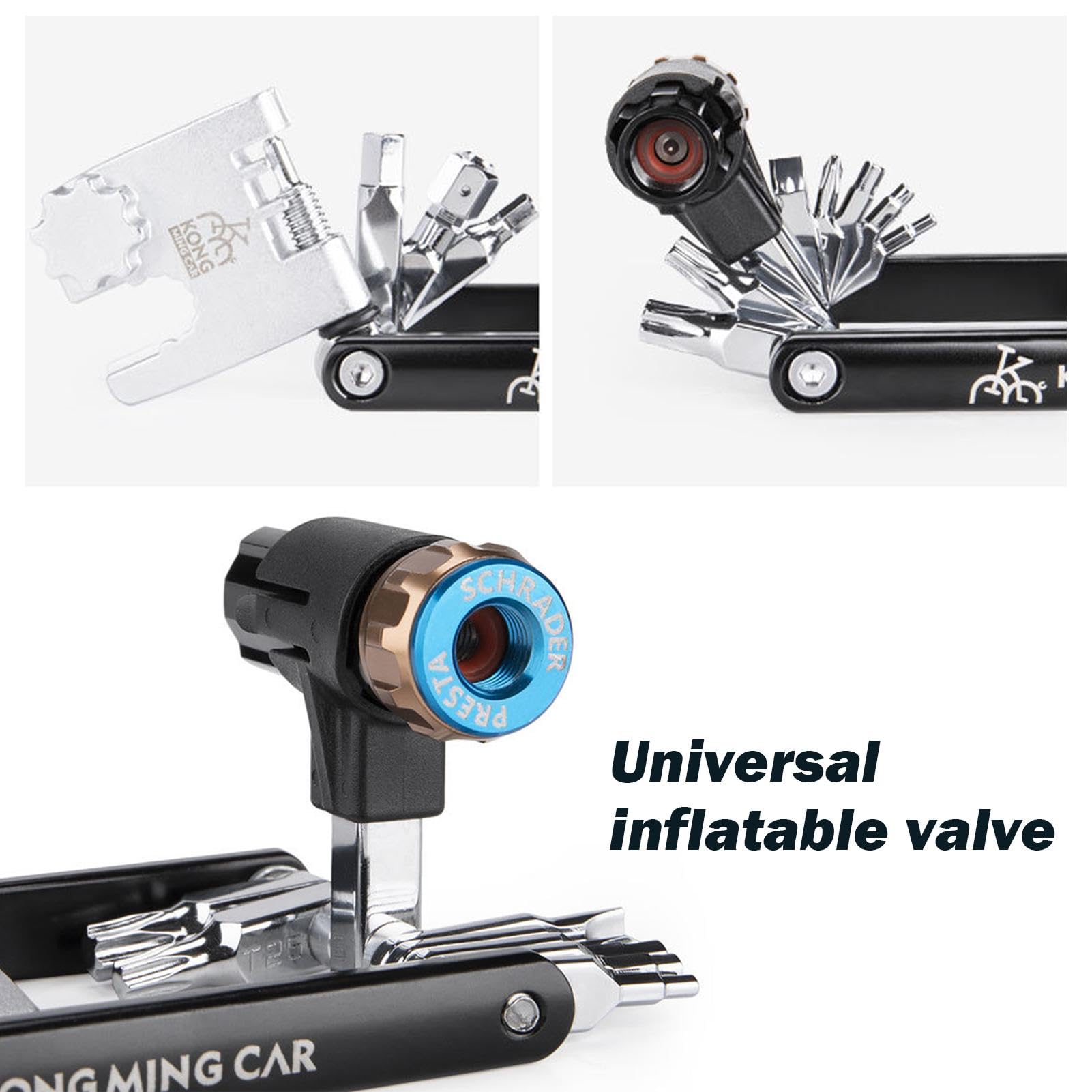 Kit manutenzione bici, multiutensile bici Attrezzo per catena di | Kit di attrezzi per bici da cross, per biciclette, attrezzo multiuso per bicicletta leggero, kit di attrez