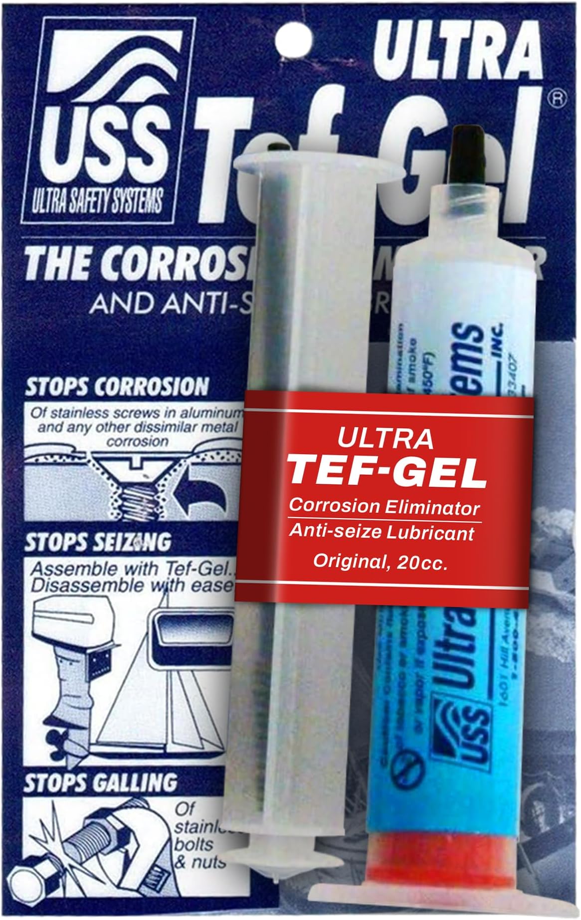 Ultra Tef-Gel Anti Corrosion Lubricant & Grease for Sailboat Rigging Hardware Protection, Superior Saltwater Original Stainless Steel Lubricant Protection, Ultimate Anti-Corrosion Solution, 20cc Tube