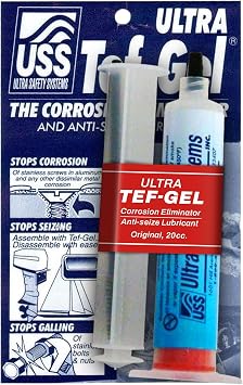 Ultra Tef-Gel Anti Corrosion Lubricant & Grease for Sailboat Rigging Hardware Protection, Superior Saltwater Original Stainless Steel Lubricant Protection, Ultimate Anti-Corrosion Solution, 20cc Tube