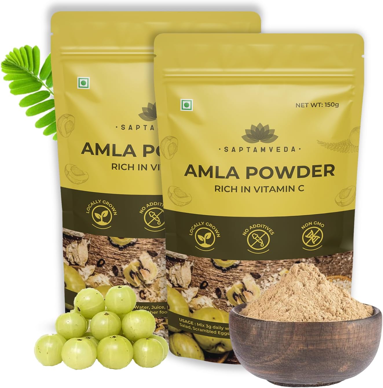 Amla Indian Gooseberry Powder (300Gm)| Drinking, Eating, Hair Nourishment, Repair Damage Hair & Skin Care,Dried