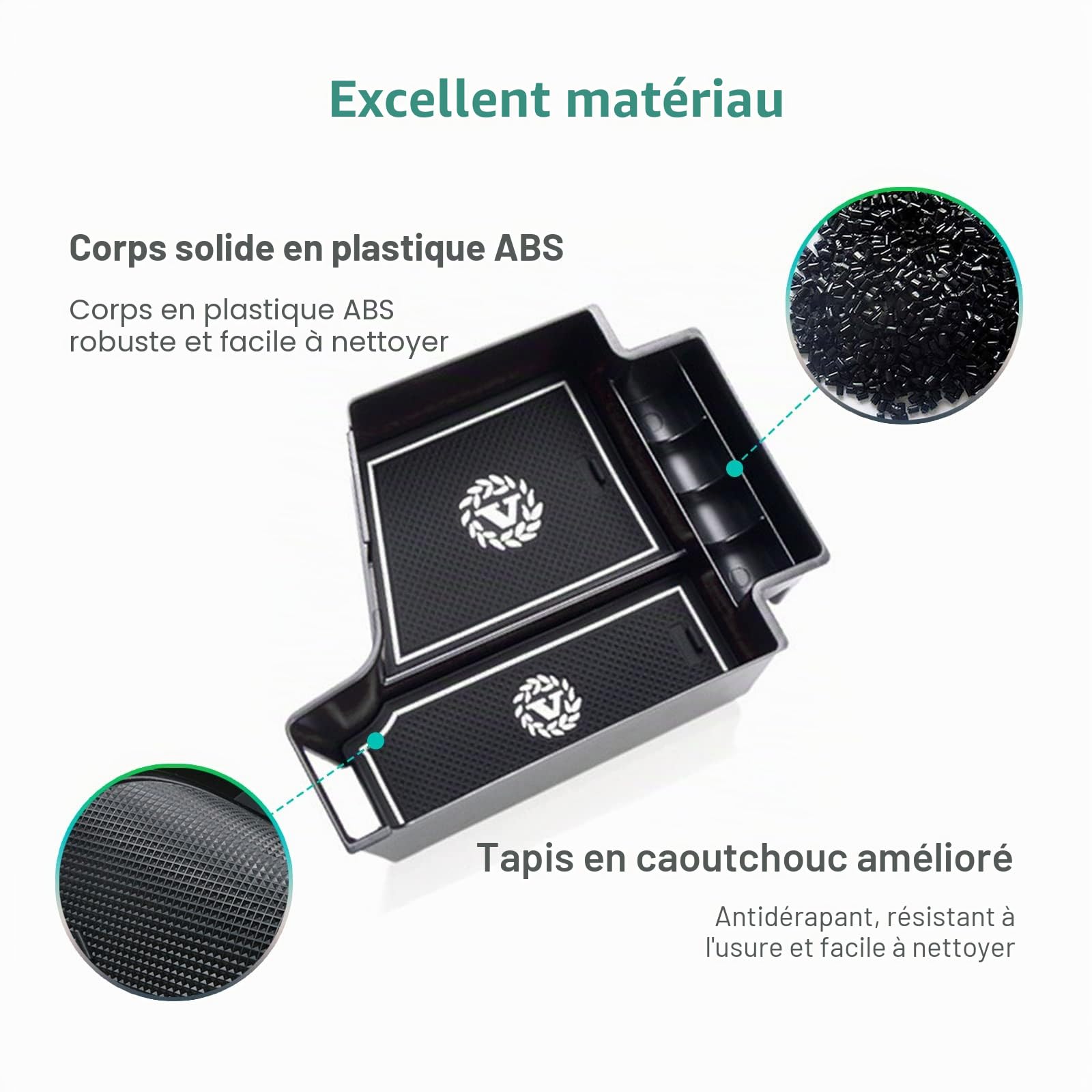GAFAT Compatible avec Volvo XC60 XC90 V60 S60 V90 S90 2017-2025 2026 Boîte de Rangement pour Accoudoir, Plateau Organiseur Console Centrale, Volvo XC60 Accessoires [PAS FaceIift XC90 2026] (Blanc)