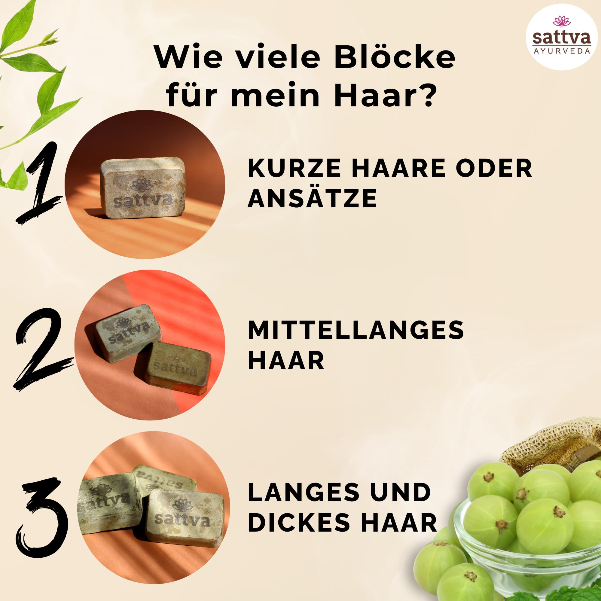 Sattva Ayurveda - Naturalna farba do włosów w bloku Henno Ciemny Brąz - regenerująca ekologiczna farba do włosów ECOCERT