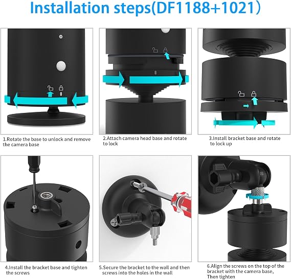 Adjustable Wall Mount Compatible with Pan Tilt Camera (1pack,Black)