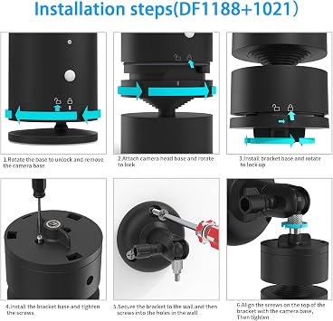 Adjustable Wall Mount Compatible with Pan Tilt Camera (1pack,Black)