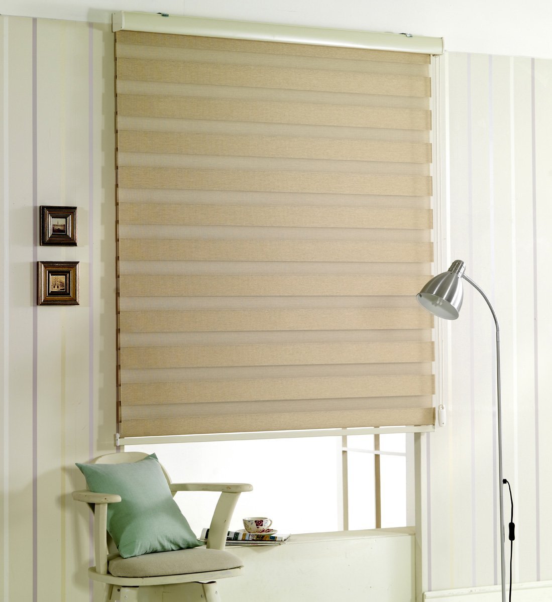 Decorate Blinds for Windows - Zebra Blinds -Mushroom- 120 x 140