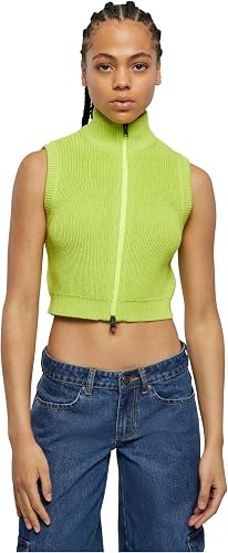 Urban Classics Ladies Short Knit Vest Chaqueta, Frozenyellow, L para Mujer
