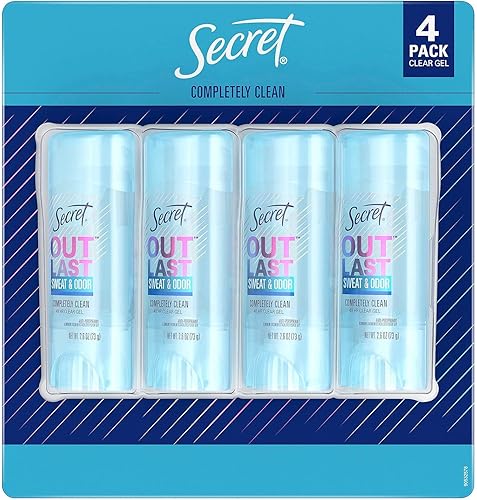 Secret Outlast Gel desodorante antitranspirante transparente completamente limpio 27 onzas paquete de 4 Secret Outlast Gel desodorante antitranspirante transparente completamente limpio 27 onzas paquete de 4