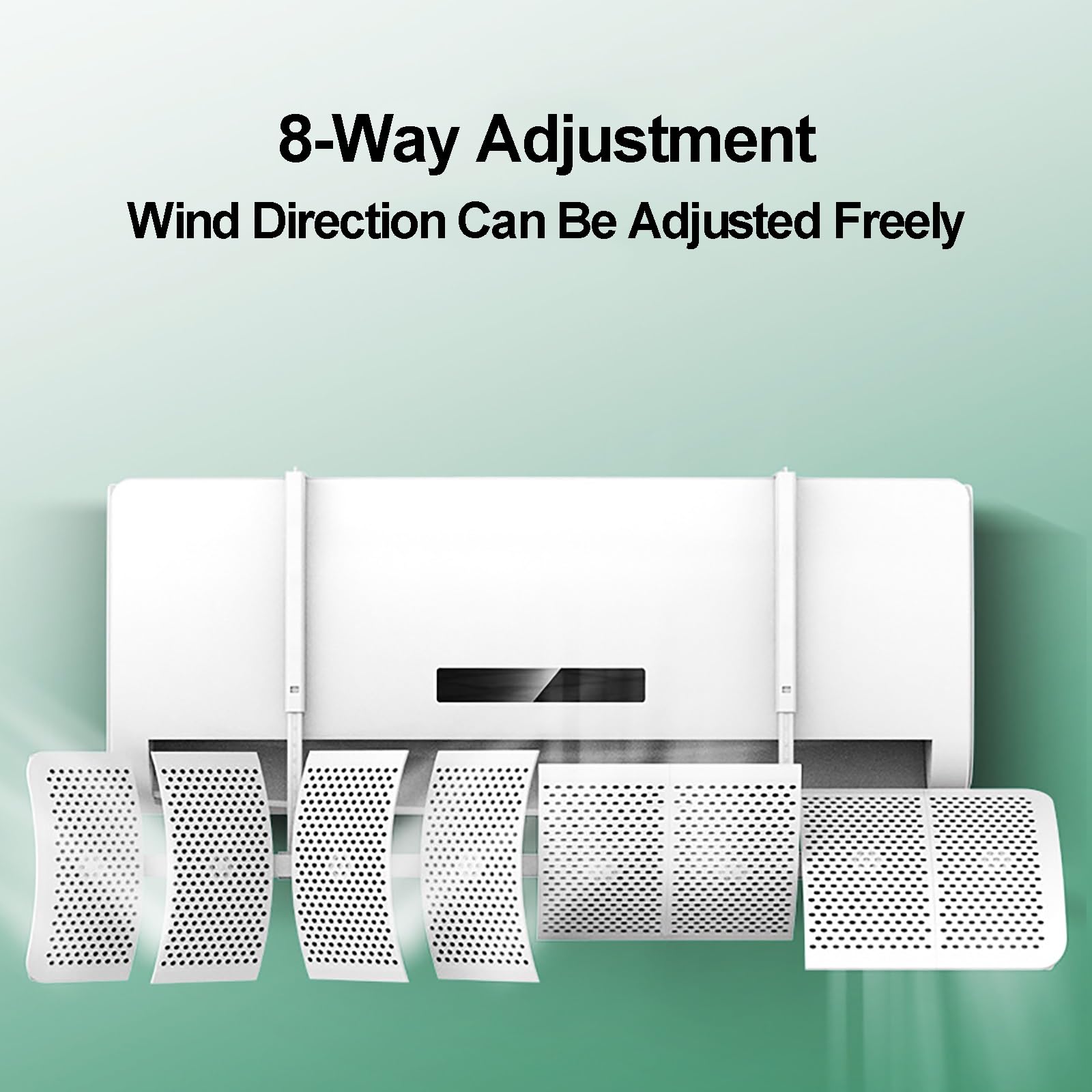 Deflettore Condizionatore Universale Deflettore per Bocchette di Ventilazione a 8 Pale, Regolabile, Split, Anti-Soffio Diretto per Condizionatori a Parete(30x90cm/12x35in)
