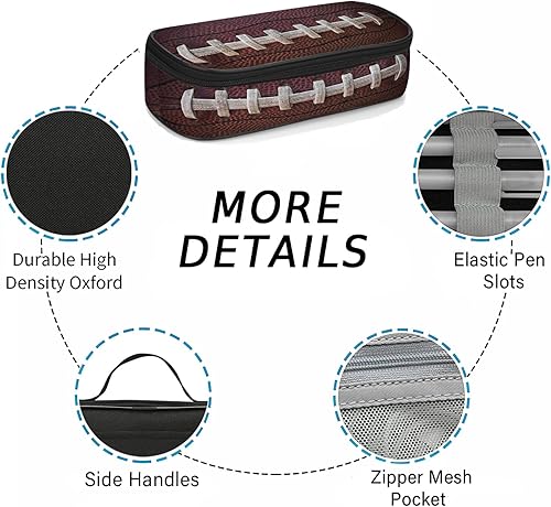 Miniatura 5 de Estuche para bolígrafos de fútbol, para pinceles, papelería, multifunción, bolsa de almacenamiento de gran capacidad con cremallera, regalos de