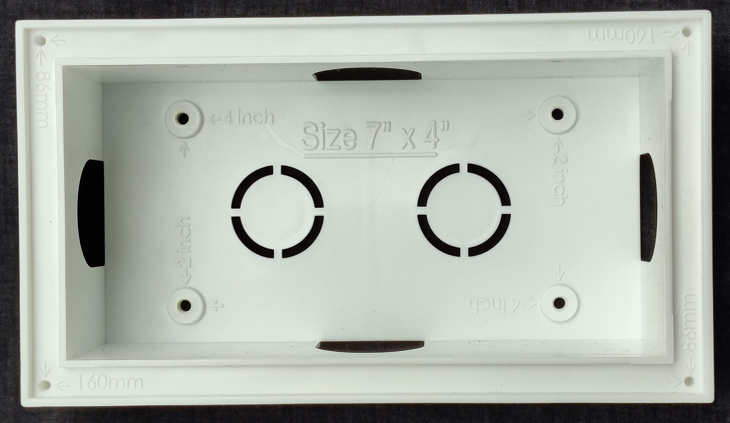 7"X4" Plastic Surface/Concealed Box, 4 module (pack of TWO)
