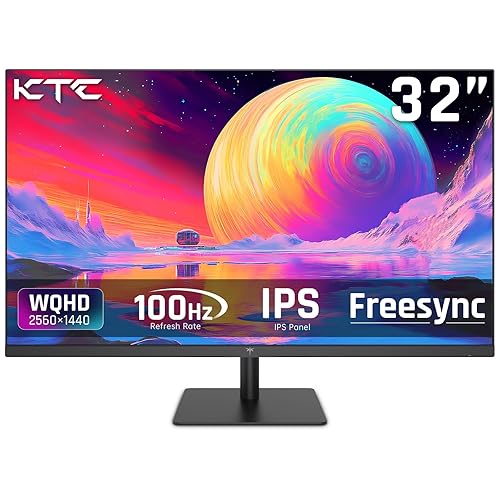 KTC 32 Inch 2K Computer Monitor, IPS 1440p Monitor with Ultra-Thin Bezels, HDR10, Freesync/G-sync, HDMI/DP Ports, Tilt Adjustable, Eyecare, Ideal for Business, Office, and Casual Gaming - 32 inch - H32T13