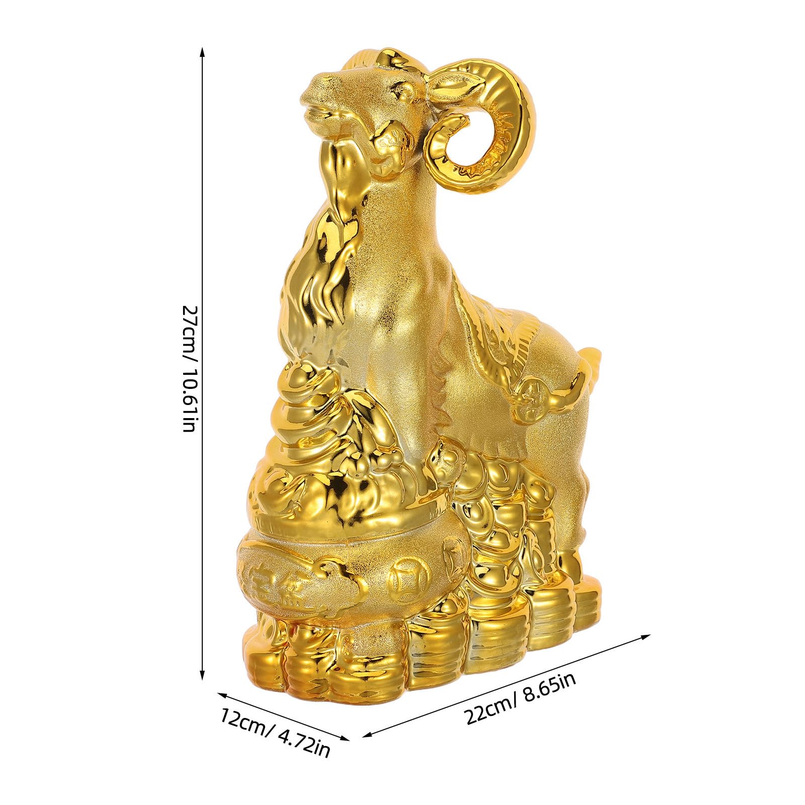 Goldene Ziegensparbüchse aus Keramik, Geldbank in Ziegenform