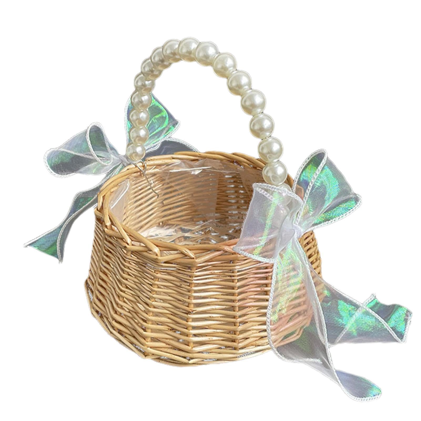 Rattan Blumenkorb Naturmaterial - Großer Geschenkkorb Für Hochzeiten