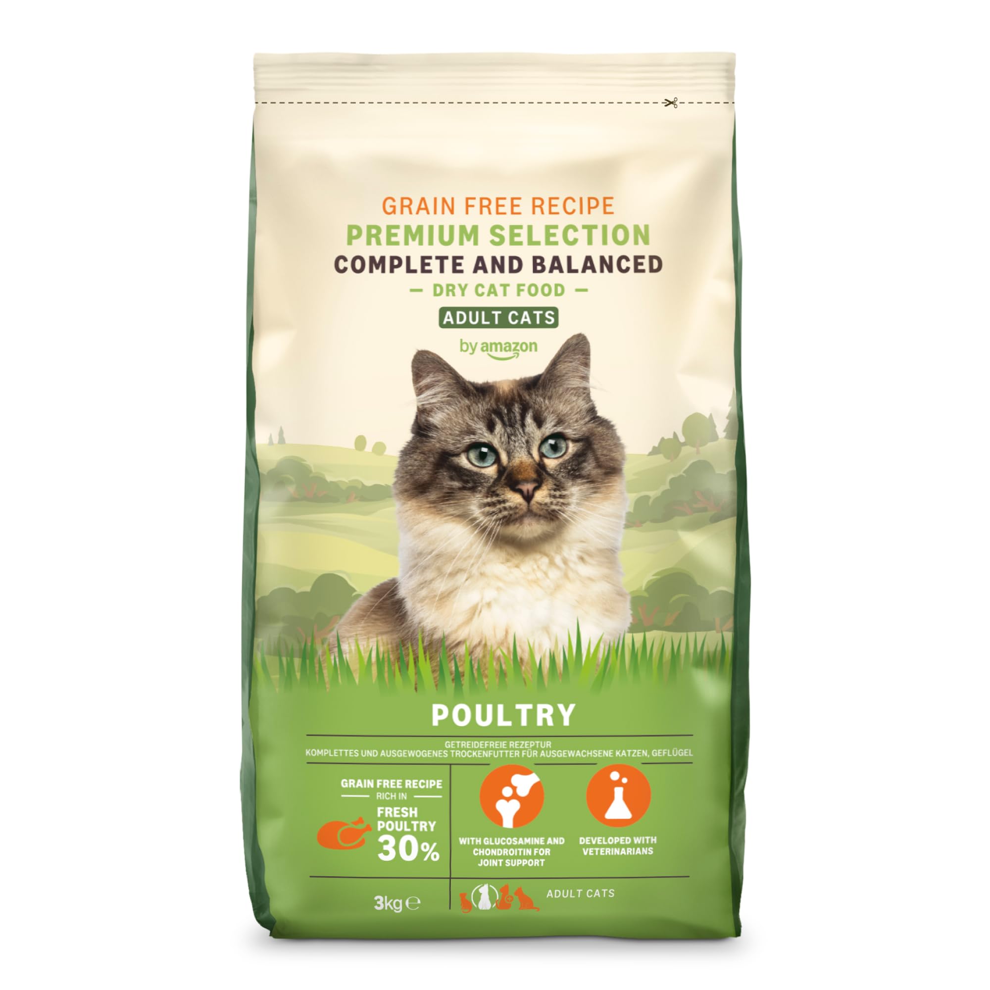 by Amazon Grainfree Recipe Dry Cat Food (Adult Cats) with Fresh Chicken 3kg