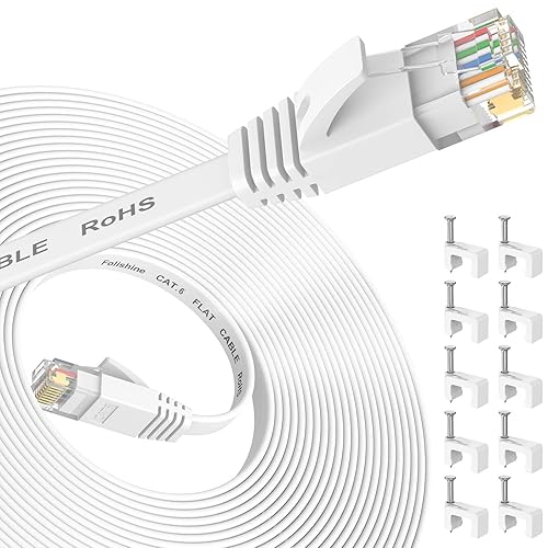 Vista 11 de Folishine Cable Ethernet de 60 pies, cable de Internet largo Cat 6e/Cat 6 con conector RJ45 sin enganches, cable de conexión de alta velocidad que