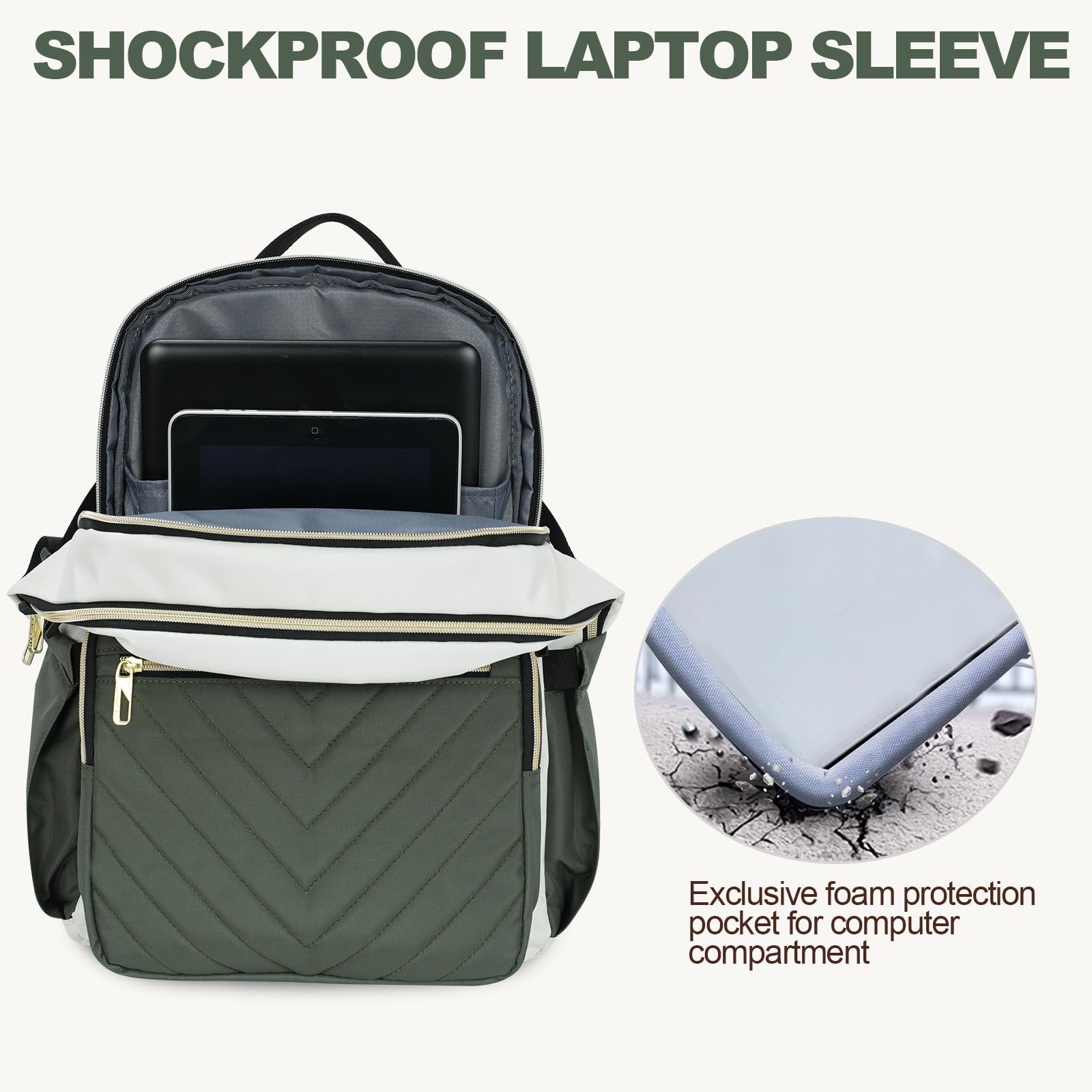 VANKEAN Plecak na laptopa 15,6 cala dla kobiet mężczyzn torba na laptopa do pracy moda z portem USB, wodoodporna torebka plecaki nauczyciel pielęgniarka stylowe torby podróżne na co dzień plecaki na