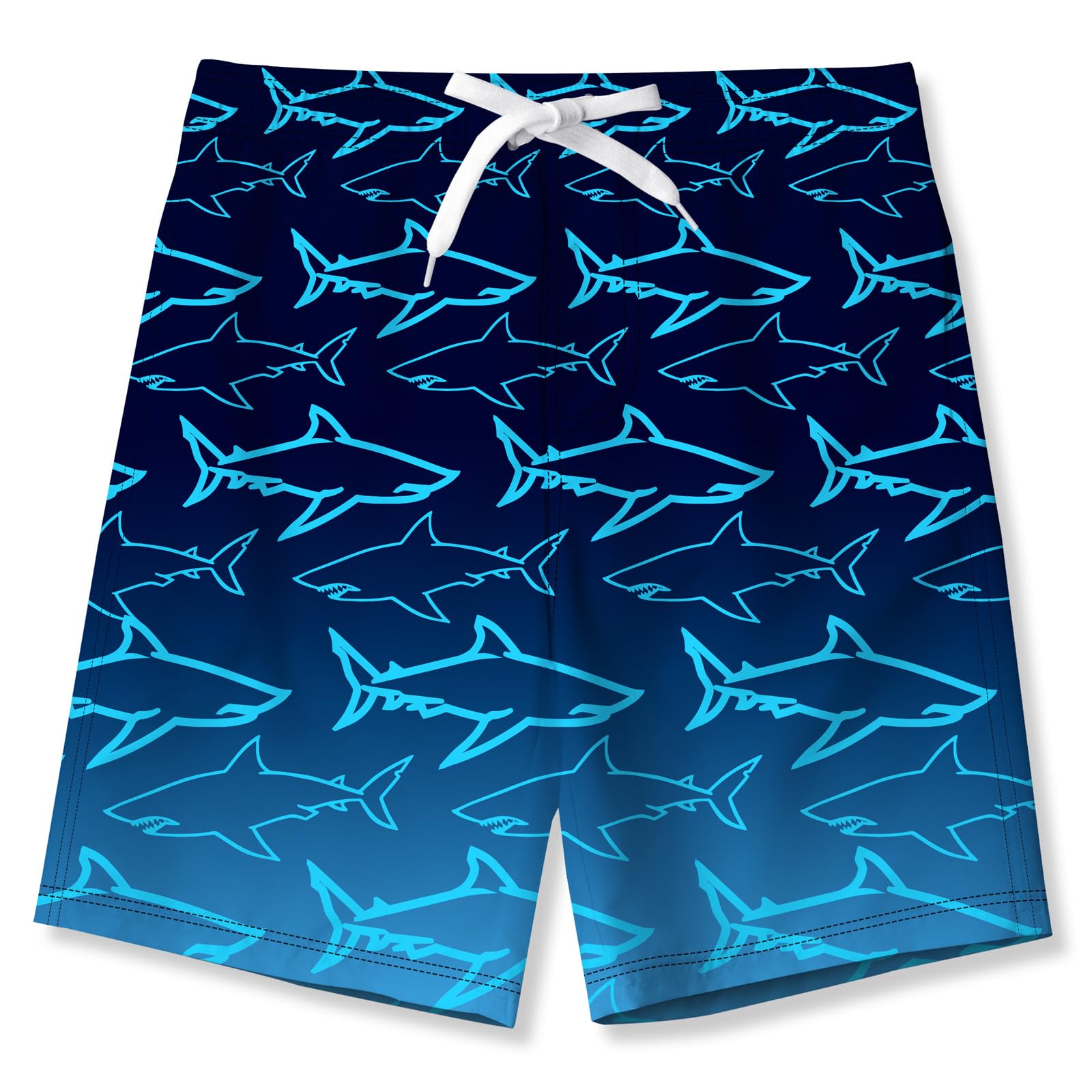 SFreeBo Badehose Jungen 3D Druck Schnelltrocknend Badeshorts Kinder Elastische Taille Schwimmhose Jungen mit Netzfutter Taschen Sommer Urlaub Strandshorts 7-14 Jahre
