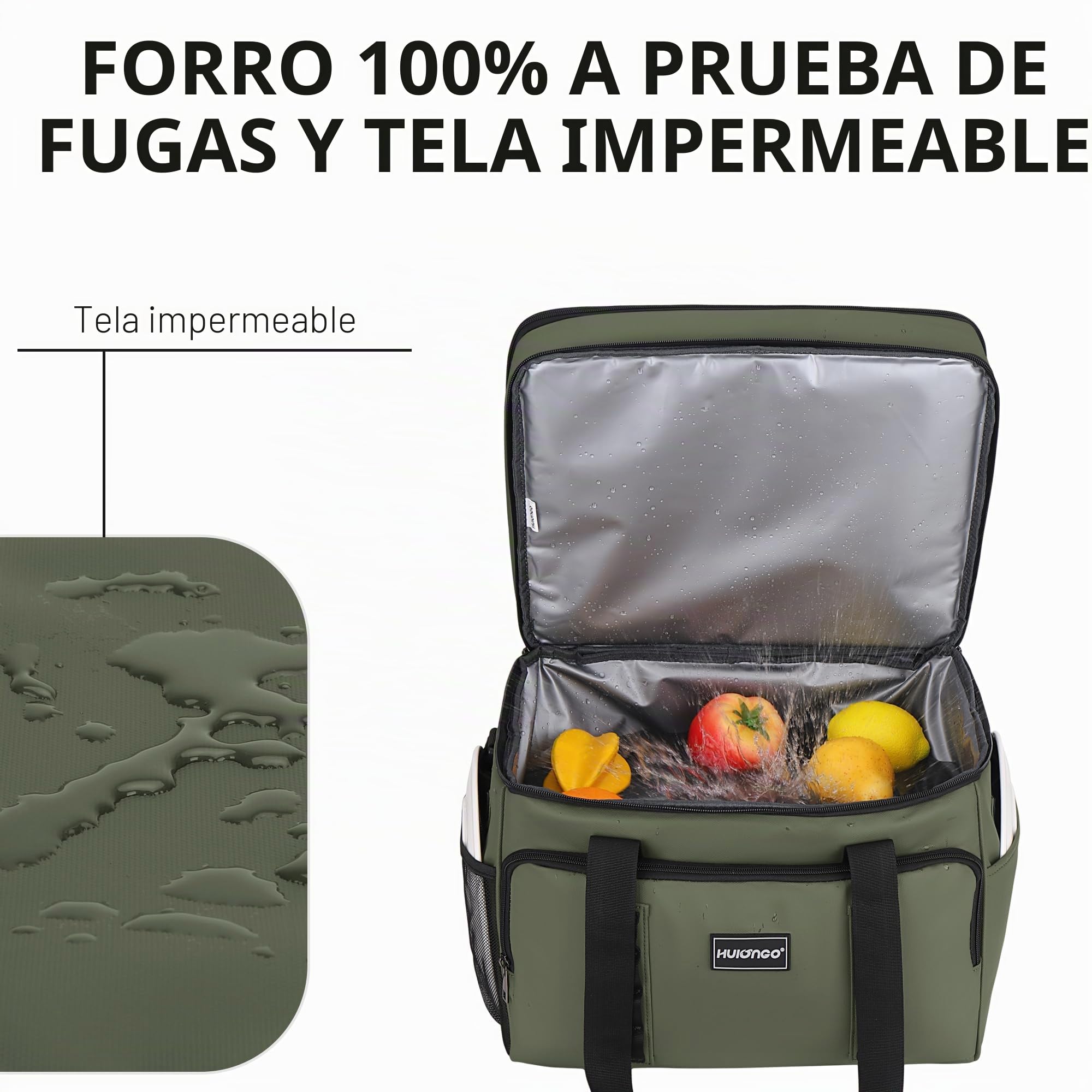 Hulongo Bolsa Térmica Isotérmica Grande Bolsa Nevera Doble Impermeable a Prueba de Fugas para Picnic, Viajes, Camping, Compras y Pesca, 42L