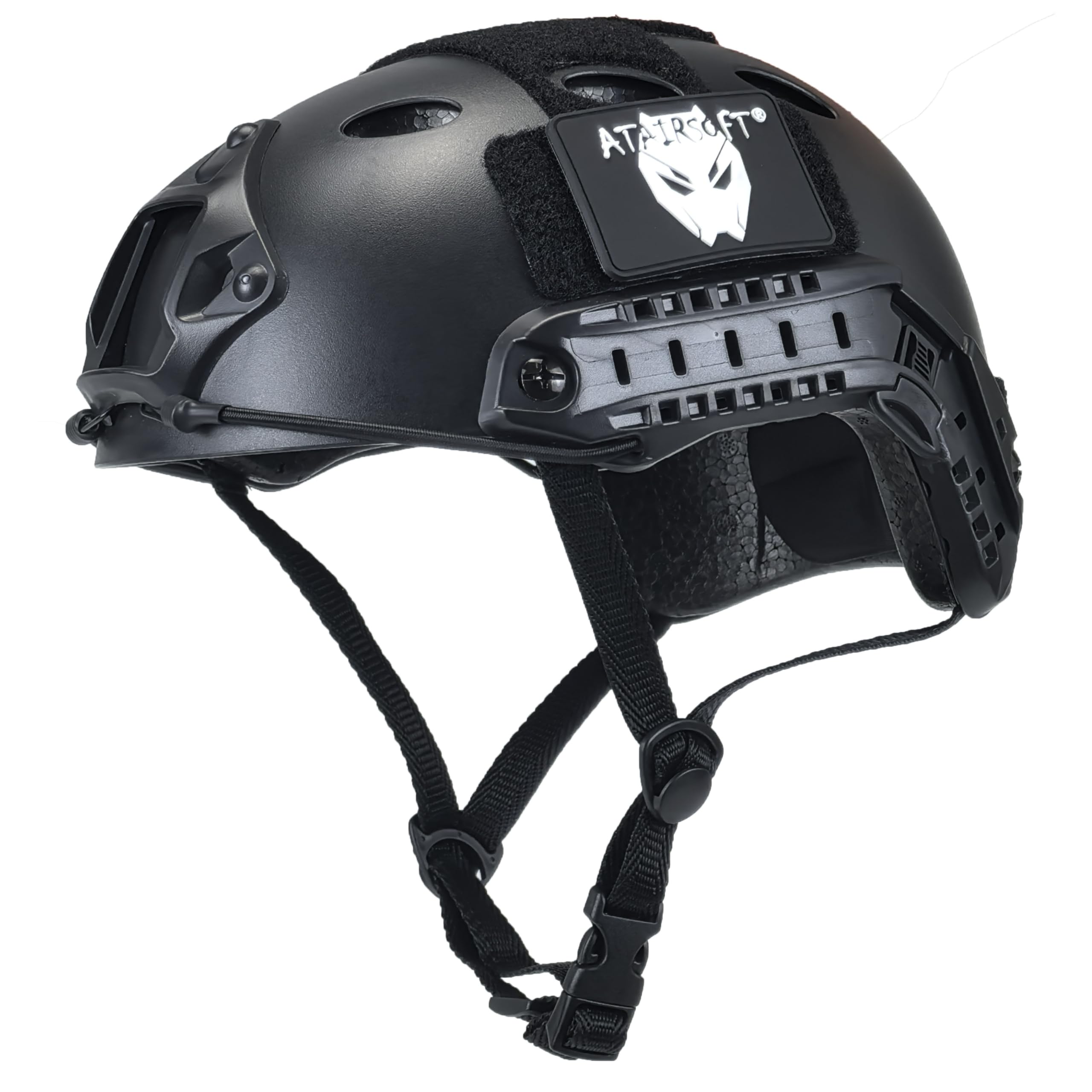 Casque Militaire de Combat Type Rapide SWAT Noir pour Airsoft CQB L/XL