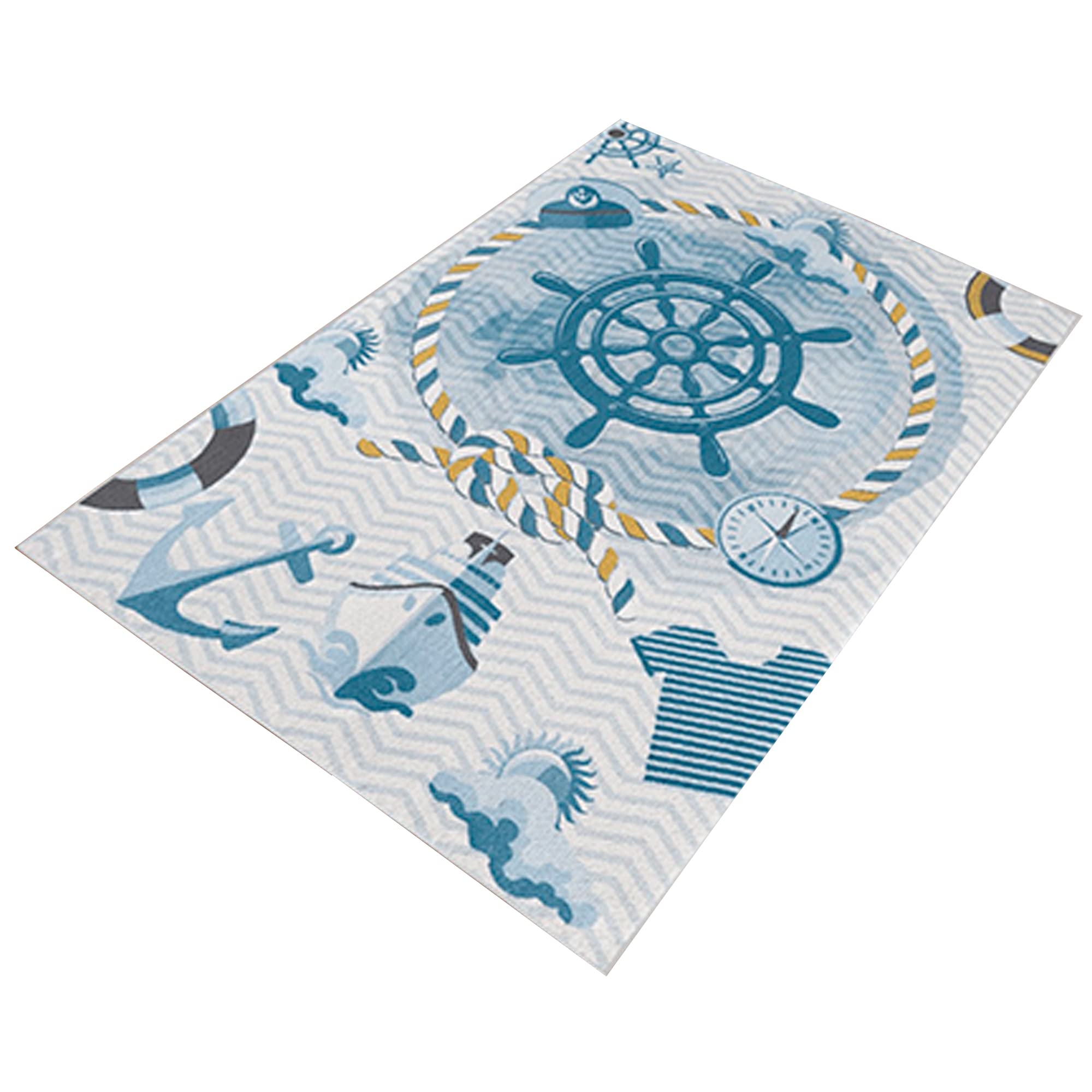 Well Home Mobiliario & Decoración Hellblau Bedruckter Polyesterteppich 160 X 230Cm Modell Mariner Mehrfarbig