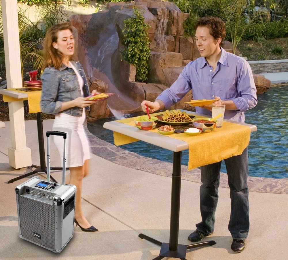 Pyle White 400 Watt Outdoor Portable Wireless PA Loud speaker System with Rechargeable Battery, Auxiliary RCA jack for ipod, Microphone Jack, USB / SD Reader, Wheels Gain and DJ Controls - PCMX265W : Electronics