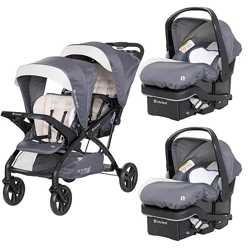 Baby Trend Sit N Stand - Cochecito doble 2.0 DLX con arnés de 5 puntos y EZ-Lift Plus Asiento de automóvil ligero para bebé con funda acogedora