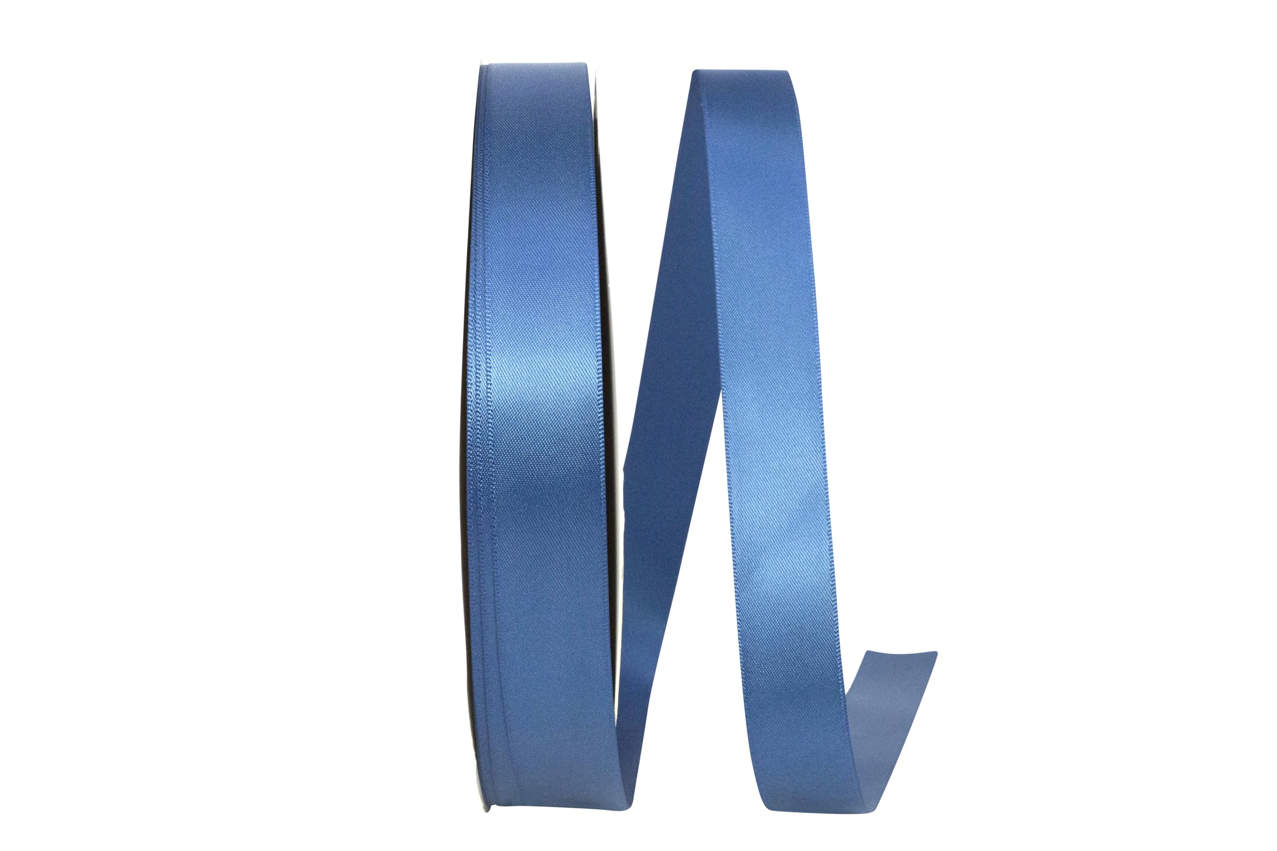 Reliant Ribbon 4950-054-05C Double Face Satin Ribbon, 7/8 Inch X 100 Yards, Light Navy