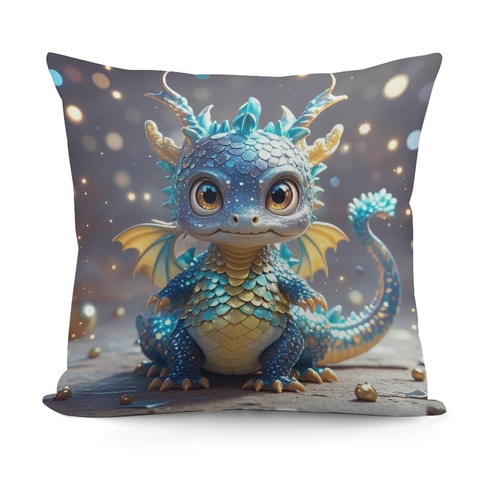 VstaDank Cute Dragon Throw Pillow Cover Soft Square Cushion Cover Art Artwork Pillow Covers Mordern Couch Pillow Covers Decorative Cushion Case for Chair Couch Bedroom Living Room